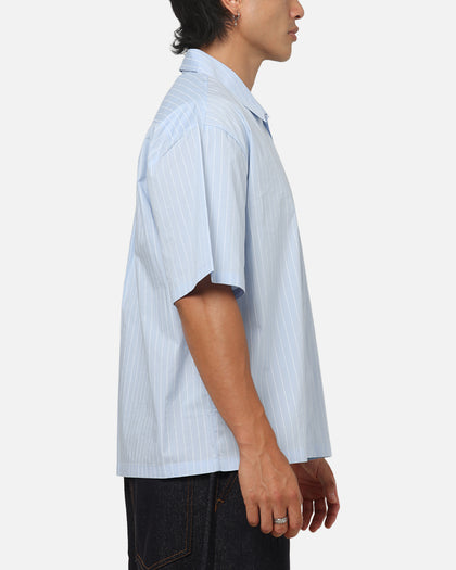 Carre Signature Rose Button Up Shirt Blue Pinstripe