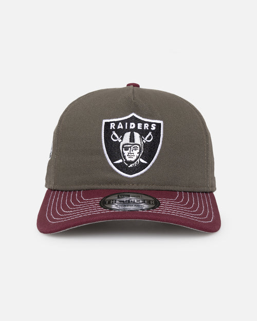 New Era Oakland Raiders 'Contrast Visor' Pre-Curved Golfer Snapback Moss/Maroon