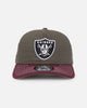 New Era Oakland Raiders 'Contrast Visor' Pre-Curved Golfer Snapback Moss/Maroon