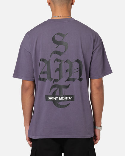 Saint Morta Gothic Stack T-Shirt Purple