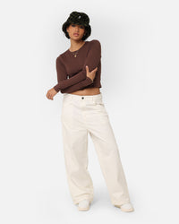 Dickies Women's Stonewashed Cropped Cargo Pants Stonewash Cloud