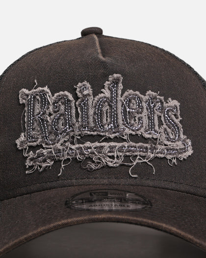 New Era Las Vegas Raiders 'Washed Fray' 9FORTY A-Frame Trucker Snapback Washed Grey