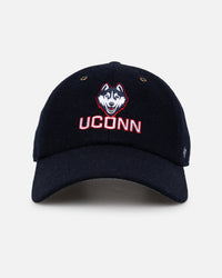 47 Brand UConn Huskies Wooly Clean Up Strapback Navy