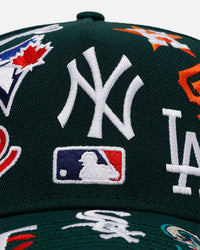 New Era MLB 'All Over Leagues' 9FORTY A-Frame Snapback Dark Green