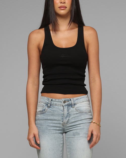 Loiter Women's Hybrid Scoop Neck Tank Black/Black