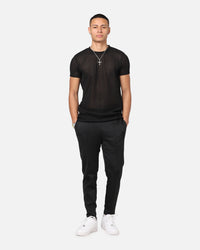 Sik Silk Textured Muscle Fit T-Shirt Black