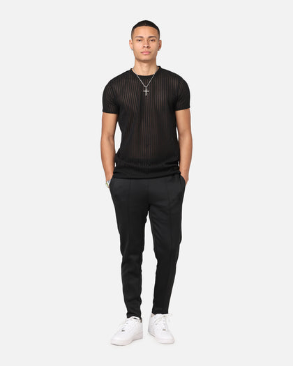 Sik Silk Textured Muscle Fit T-Shirt Black