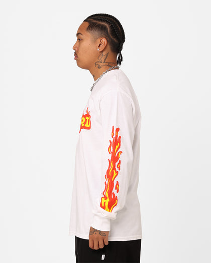 Rae Sremmurd Rae Flames Long Sleeve T-Shirt White