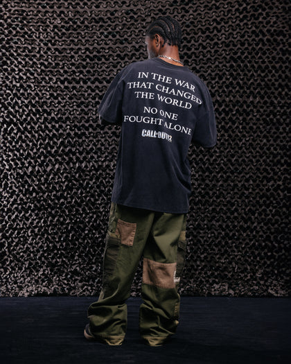 73Studio X Call Of Duty Call Of Duty 2 Vintage T-Shirt Black Acidwash