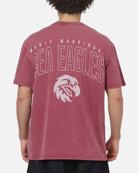 Bleacher Athletic Manly Sea Eagles NRL Attrition Washed T-Shirt Burgundy