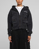 Loiter Women's Utility Cropped Hoodie Washed Black