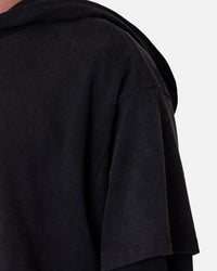 MNML Over Tee Layered Hoodie Washed Black