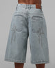 Loiter Star Born Pleated Jorts Blue Washed Denim