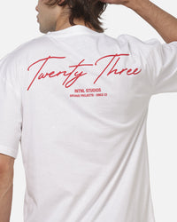XXIII Script T-Shirt White/Red