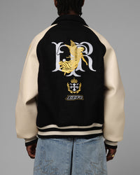 Loiter Heaven Varsity Jacket Black/Off White