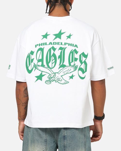 Mitchell & Ness Philadelphia Eagles Stars & Text Boxy T-Shirt White