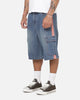 X-Large Oval Baggy Cargo Denim Shorts Indigo Blue
