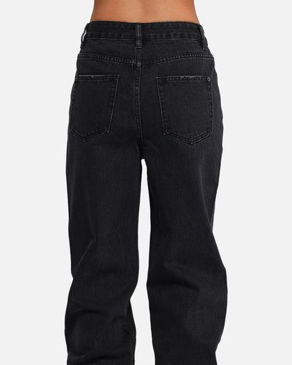 XXIII Women's Straight Leg Jeans Washed Black