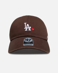 47 Brand Los Angeles Dodgers "League Heart" Clean Up Strapback Brown
