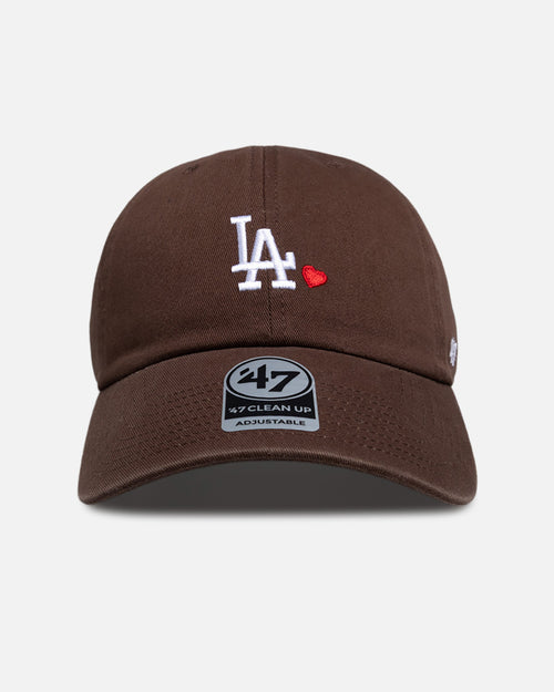 47 Brand Los Angeles Dodgers "League Heart" Clean Up Strapback Brown
