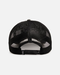 Von Dutch Worn Out Trucker Snapback Hat Washed Black
