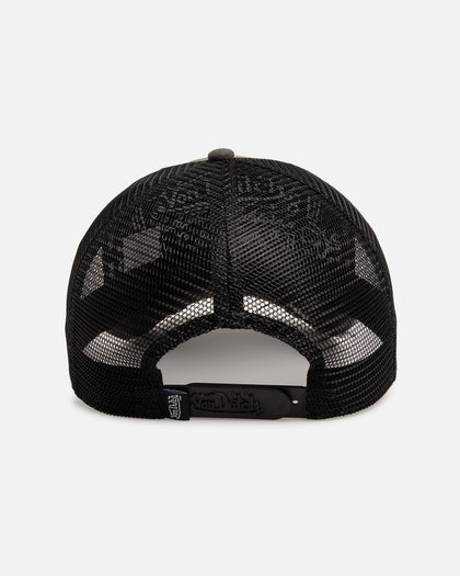 Von Dutch Worn Out Trucker Snapback Hat Washed Black