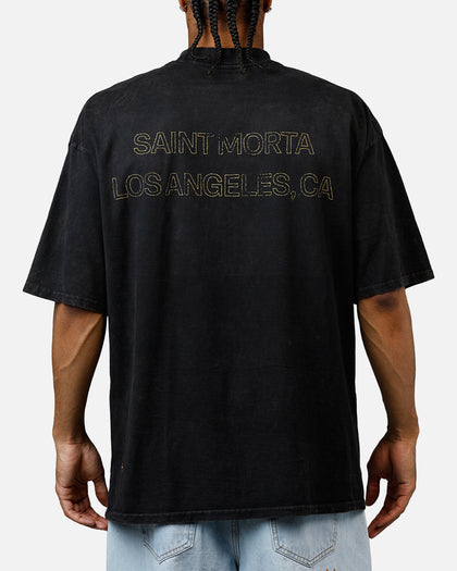 Saint Morta Highway Mock Neck T-Shirt Off Black