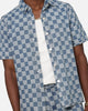 XXIII Checker Board Button Up Shirt Blue