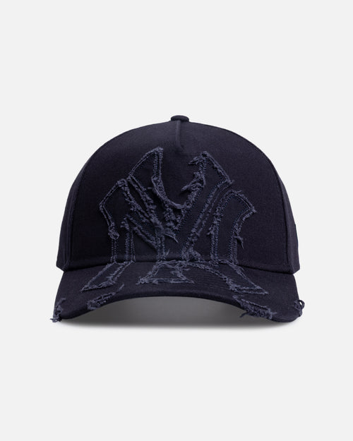 New Era New York Yankees 'Applique Distressed' 9FORTY A-Frame Snapback Navy