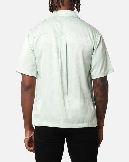 XXIII Carry Satin Button Up Shirt Sage Green