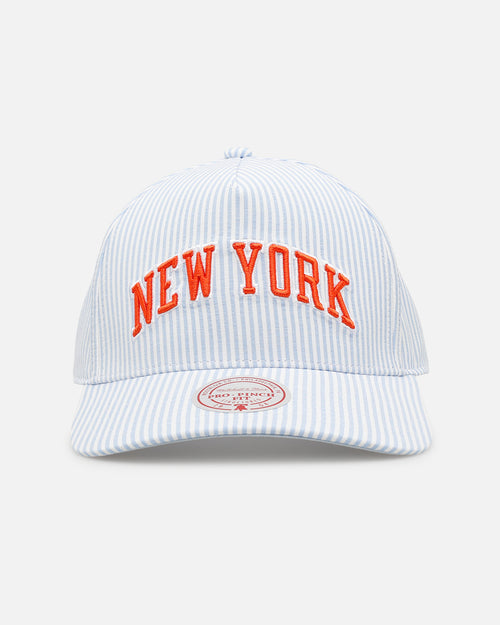 Mitchell & Ness New York Knicks 'Seersucker' Pro Pinch Snapback Blue/White