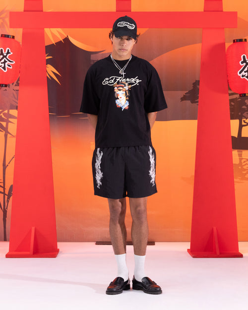 Ed Hardy Tribal Dragon Shorts Black