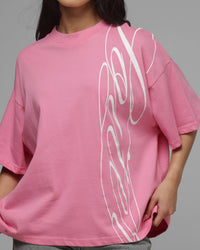 Loiter Script T-Shirt Pink