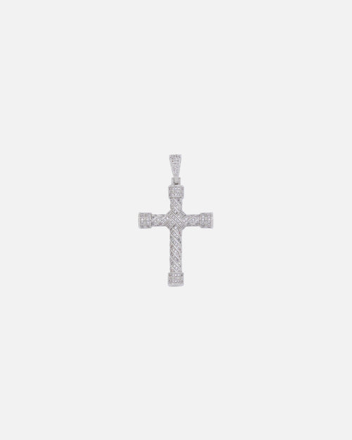 Saint Morta Iced Cross Pendant White Gold