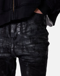 MNML Super Stacked Denim Jeans Washed Black