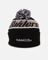 Mitchell & Ness Las Vegas Raiders Team Pom Beanie Black/Grey