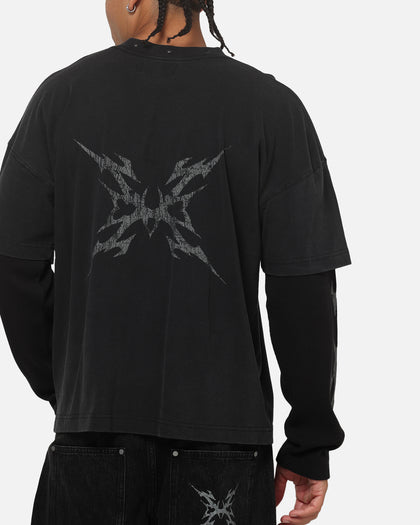 Saint Morta La Familia Layered Long Sleeve T-Shirt Washed Black