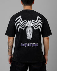 Loiter Marvel Venom Vintage T-Shirt Black Acidwash