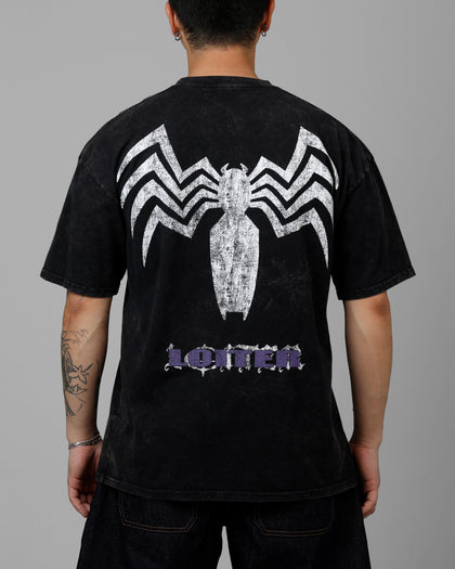 Loiter Marvel Venom Vintage T-Shirt Black Acidwash