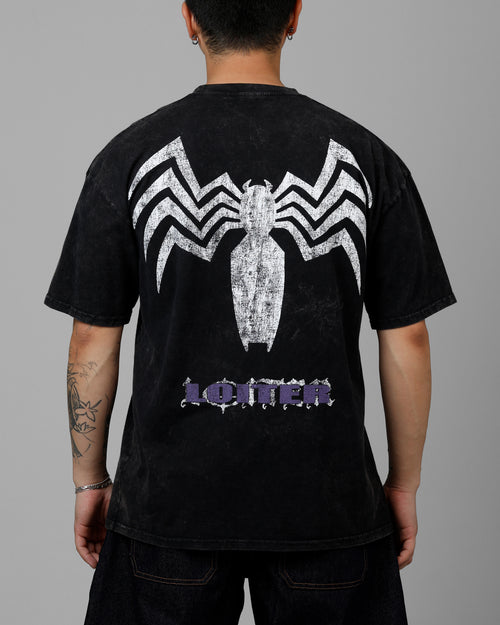 Loiter Marvel Venom Vintage T-Shirt Black Acidwash