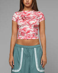 Loiter Women's Hybrid Baby T-Shirt Pink Camo