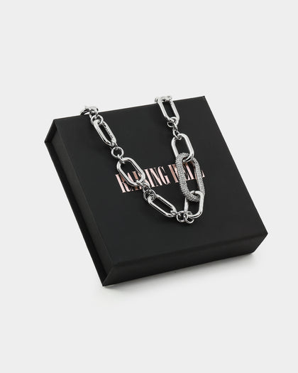 Raising Hell Women's Thick Link Chain Iced White Gold