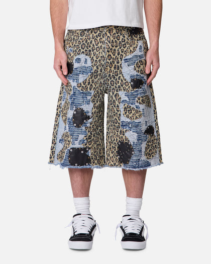 MNML Ultra Baggy Cheetah Boro Shorts Multi