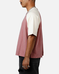 MNML Contrast Raglan T-Shirt Burgundy/Off White