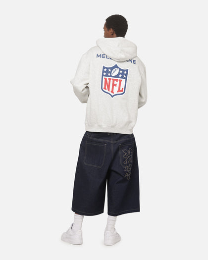 Majestic Athletic Melbourne NFL Crest Hoodie Silver Marle