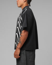 Loiter Script T-Shirt Washed Black