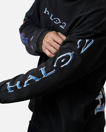 73Studio X Halo 2 Long Sleeve T-Shirt Black Acidwash