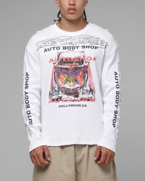 Loiter Body Shop Thermal Long Sleeve T-Shirt Off White