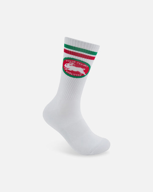 Foot-ies South Sydney Rabbitohs Crew Socks 2 Pack White/Blue