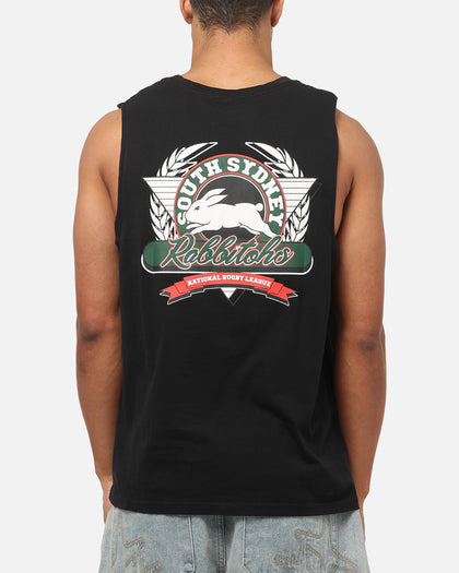 Bleacher Athletic South Sydney Rabbitohs NRL Adult Muscle T-Shirt Black